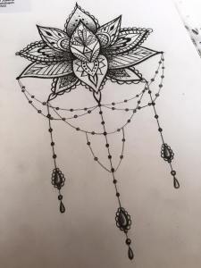 Sexy mandala tattoo with pearls for woman by Maingriz.com