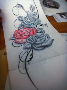 Realistic roses tattoo for woman created by Maingriz.com