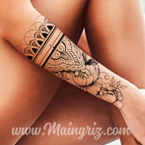 Sexy mandala tattoo with hibiscus for woman created by Maingriz.com