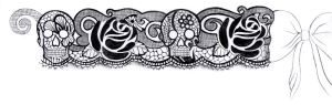 Lace garter skull tattoo for woman by Maingriz.com